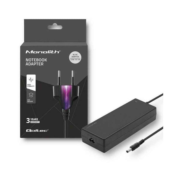 Bloc d'alimentation de bureau Qoltec 120 W | 12 V | 10 A | 5,5 x 2,5 | + câble d'alimentation
