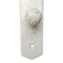 2 poignées de porte ROSAE, Verrou de condamnation pour salles de bain/WC, Porcelaine de Limoges, Finition coude doré, Entraxe standard 195 mm