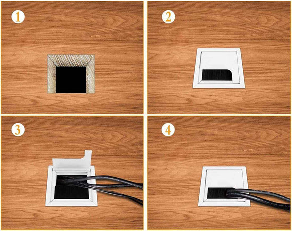 Passacavi per Scrivania in Alluminio Quadrato o Rettangolare per Casa Ufficio Camera Soggiorno Studio o Scuola Organizzatore Cavi Computer