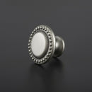 Bouton de meuble CERUSE, Finition zamak blanc argenté