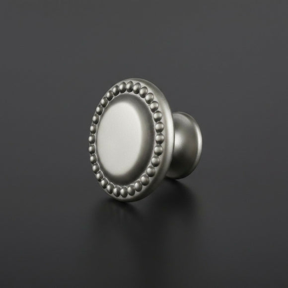 Bouton de meuble CERUSE, Finition zamak blanc argenté