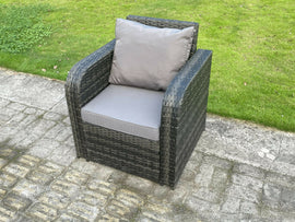 Fimous Ensemble de meubles de jardin en polyrotin Table à manger Recling Arm Fauteuil Canapé Lounge 8 places - 0
