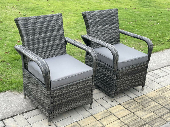 Fimous Rattan meubles de jardin table à manger et chaises Wicker patio Outdoor 4 chaises plus table ronde moyenne
