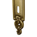 2 poignées de porte sur plaque SULLY, Entrée de clé pour chambre, Finition laiton patiné aspect vieilli, Entraxe standard 195 mm