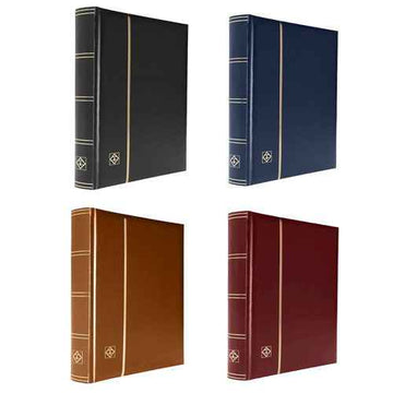 Padded Leatherette A4 Stockbook w/ 64 White Pages