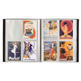 Postcard Album 50 Integrated Clear Sheets (Black) - 0