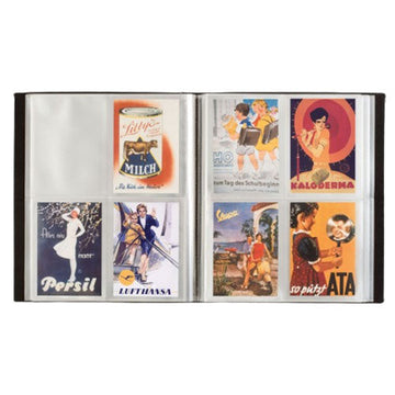 Postcard Album 50 Integrated Clear Sheets (Black) - 0