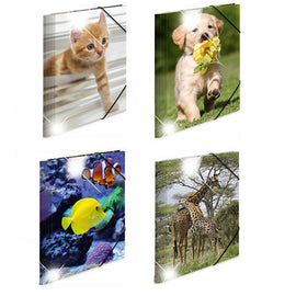Herma Elasticated Glossy PP Folder A4 Animals - 0