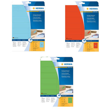 Herma Removable Coloured Labels A4 20pc (105x37mm) - 0