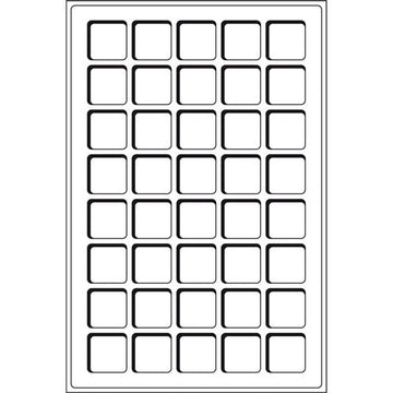 Leuchtturm Square-Spaced 40pc 33mm Coin Tray L 2pk - 0