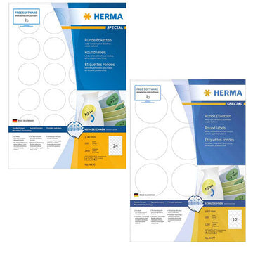 Herma Round Removable Labels 100pc (White) - 0