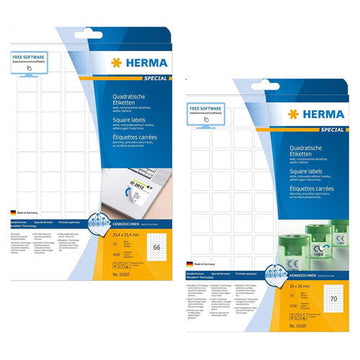 Herma Square Removable Labels 25pc (White) - 0