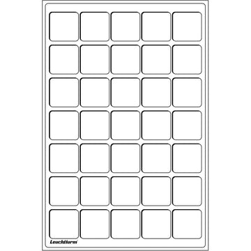 Leuchtturm Square-Spaced 35pc 39mm Coin Tray L 2pk