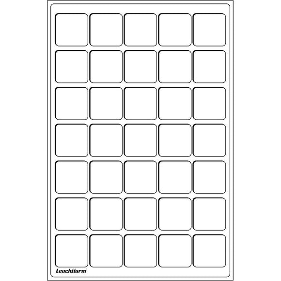 Leuchtturm Square-Spaced 35pc 39mm Coin Tray L 2pk