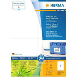 Herma Recycled Paper Labels A4 80pc White (105x148mm)