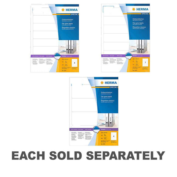Herma File Spine Opaque Labels A4 100pc (White)