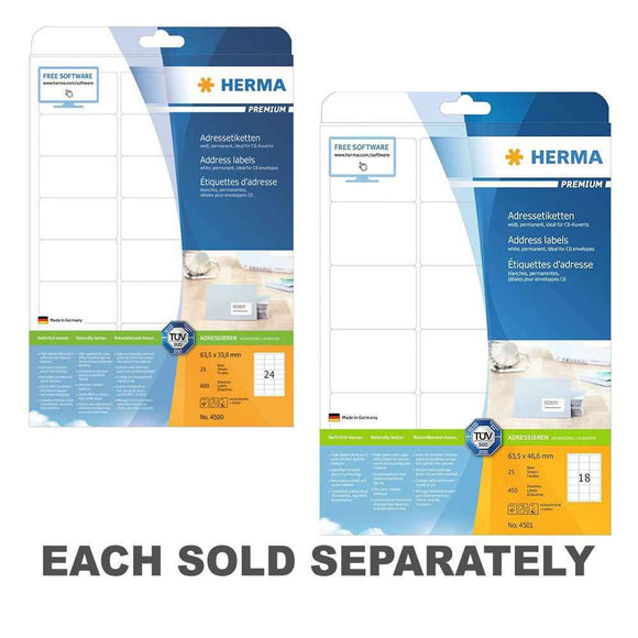 Herma Premium Labels A4 63.5mm 25pc