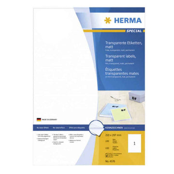 Herma Matte Transparent Labels A4 100pc (210x297mm)