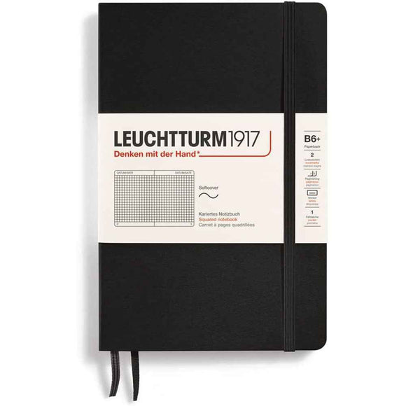Leuchtturm SC Paperback Squared B6+ Notebook123pg (Black)