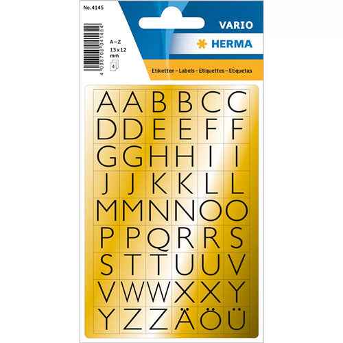Herma Letter Film Sticker A-Z (Black/Gold)