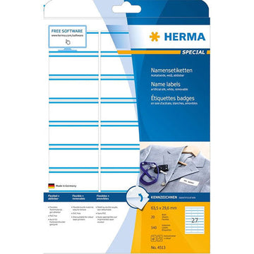 Herma Coloured Name Labels A4 20pc (63.5x29.6mm) - 0