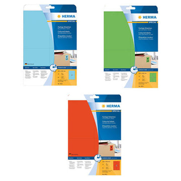 Herma Removable Coloured Labels A4 20pc (105x148mm) - 0