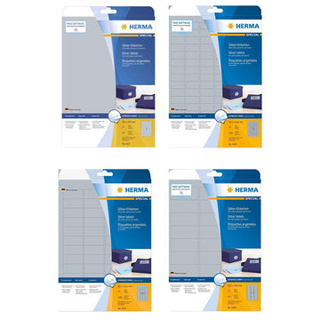 Herma Silver Foil Labels A4 25pc - 0