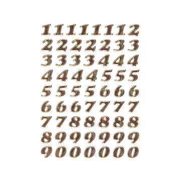 Herma Prismatic Film Number Sticker #0-9 8mm (Gold)
