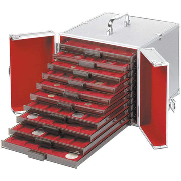 Leuchtturm MB Coin Box Aluminum Cargo Case (Slvr/Red) - 0