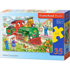 Castorland Green Locomotive Jigsaw Puzzle 35pcs