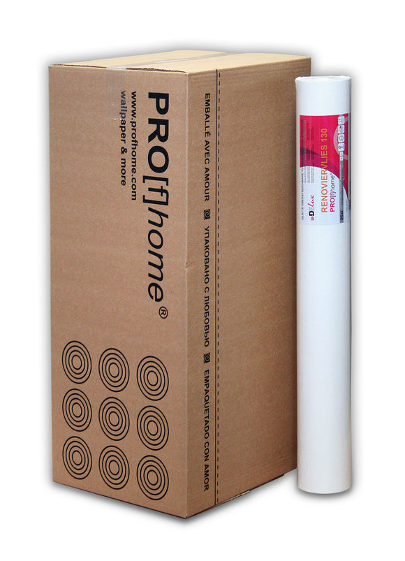Intissé de rénovation revêtement de lissage 130 g Profhome 399-130 fibre non-tissé à peindre Papier peint intissé blanc 9 rouleaux 168,75 m2