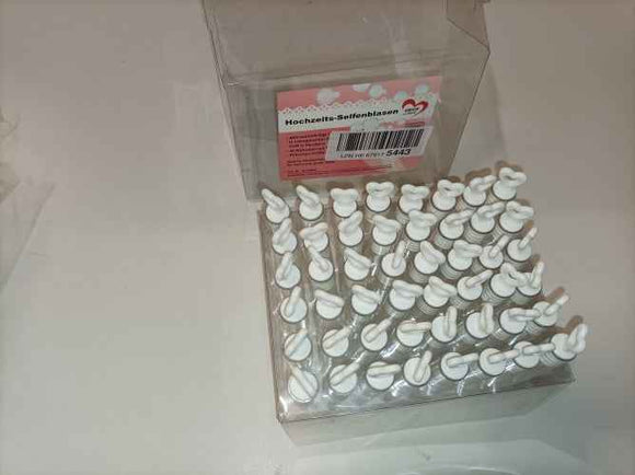 Ecost Customer Return, Wedding Soap Bubbles Filled with 5ml Liquid 48 Tubes with Heart Handle, each