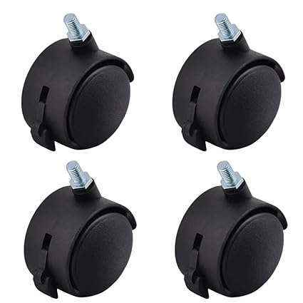 Kit 4 Rotelle Per Mobili Con O Senza Freno Diametro 50mm Altezza 55mm Ruote Pivotanti Girevoli Modello Con Fissaggio A Piastra o Bullone Filettato