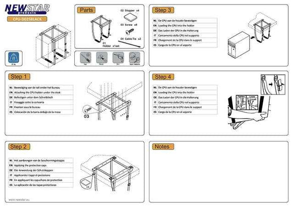 Support CPU Neomounts CPU-D025BLACK - max 20 kg - universel