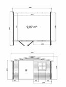 Abri de jardin en bois surface utile 99m² 388x298x235cm int021/ineksa