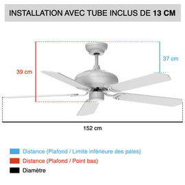 Ventilateur-plafond-FANELITE-ALIZE-tube-13-cm
