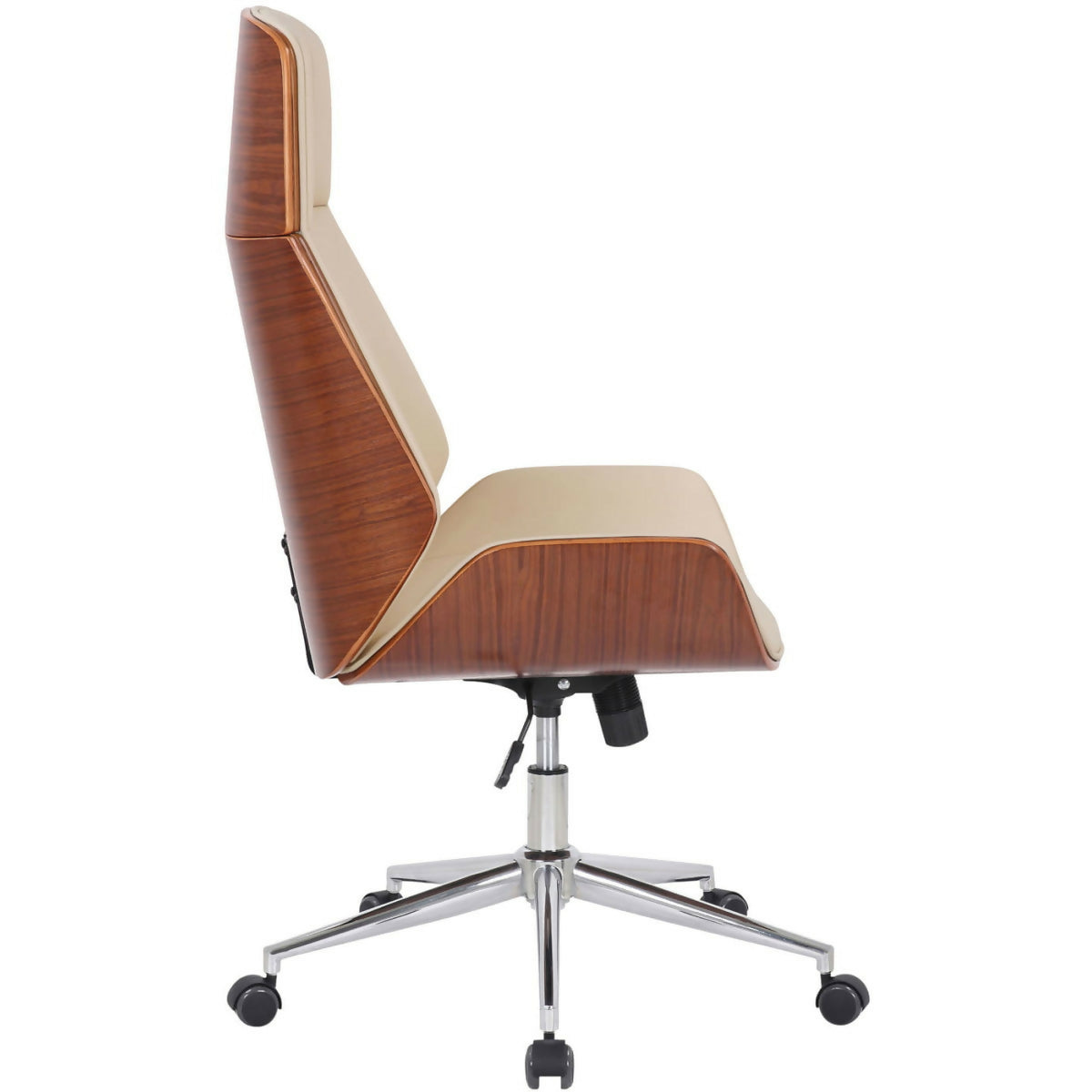 Fauteuil de bureau Varel - Noyer - Crème