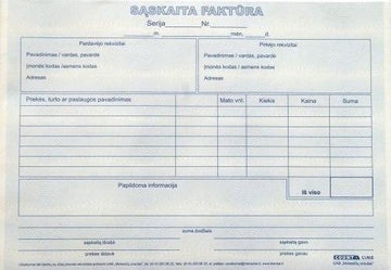 VAT invoice 1+1 SC, A5, 2 × 50 l.