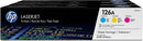 Cartouche de toner d'origine HP 126A CF341AD cyan magenta jaune 3x 1 000 pages, pack de 3