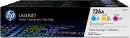 Cartouche de toner d'origine HP 126A CF341AD cyan magenta jaune 3x 1 000 pages, pack de 3