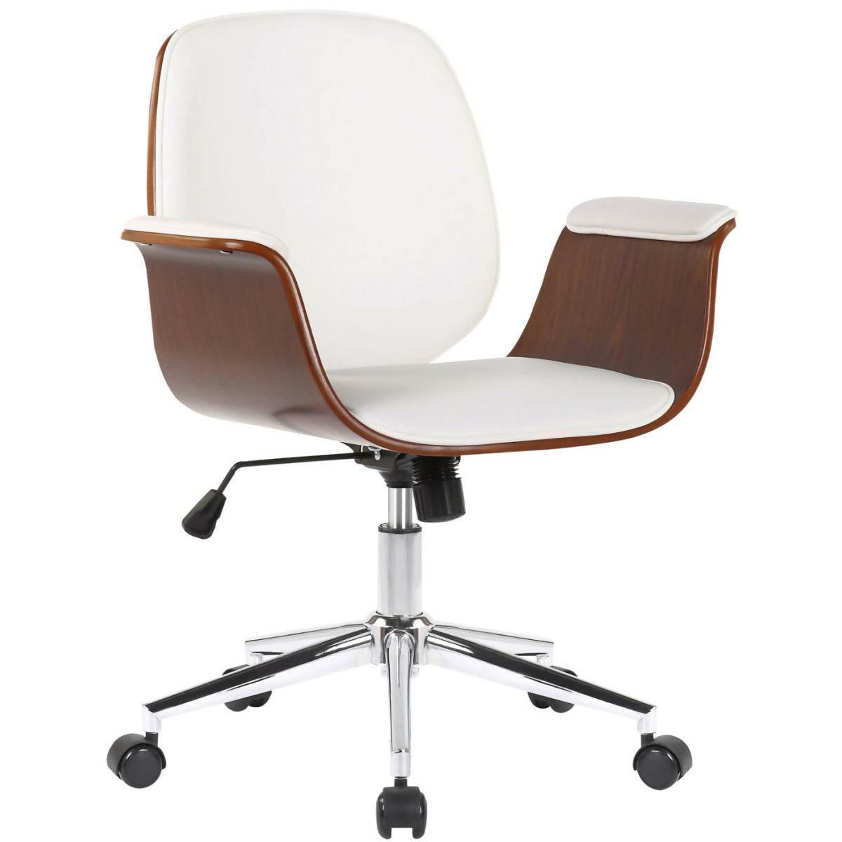 Fauteuil de bureau Kemberg - Noyer - Blanc