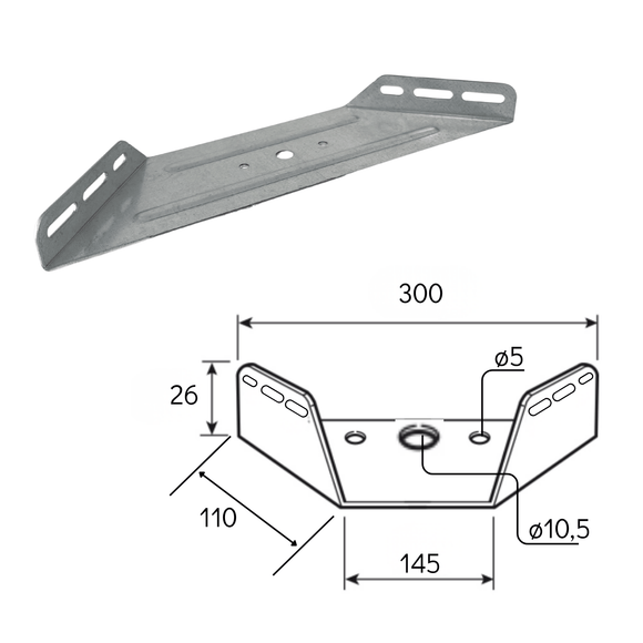 Staffe Angolari per Letto Larghezza 300mm (4 pezzi)