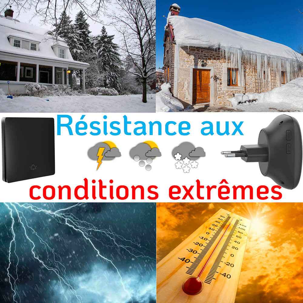 Kit sonnette sans fil et sans pile écologique - SonnEco 11 - Noir
