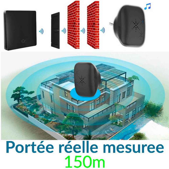Kit sonnette sans fil et sans pile écologique - SonnEco 11 - Noir