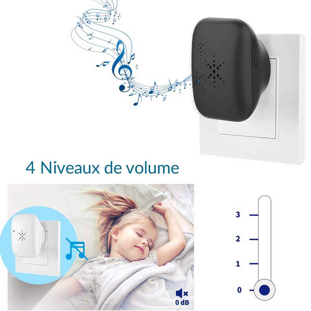 Kit sonnette sans fil et sans pile écologique - SonnEco 11 - Noir