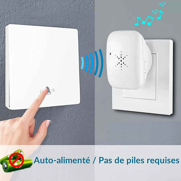 Kit sonnette sans fil et sans pile écologique – SonnEco 12 – Blanc
