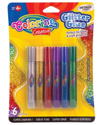 Colorino Creative Colle pailletée métallisée 6 couleurs