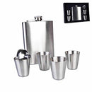 Stainless Steel Hip Flask w/ Shot Glasses-1