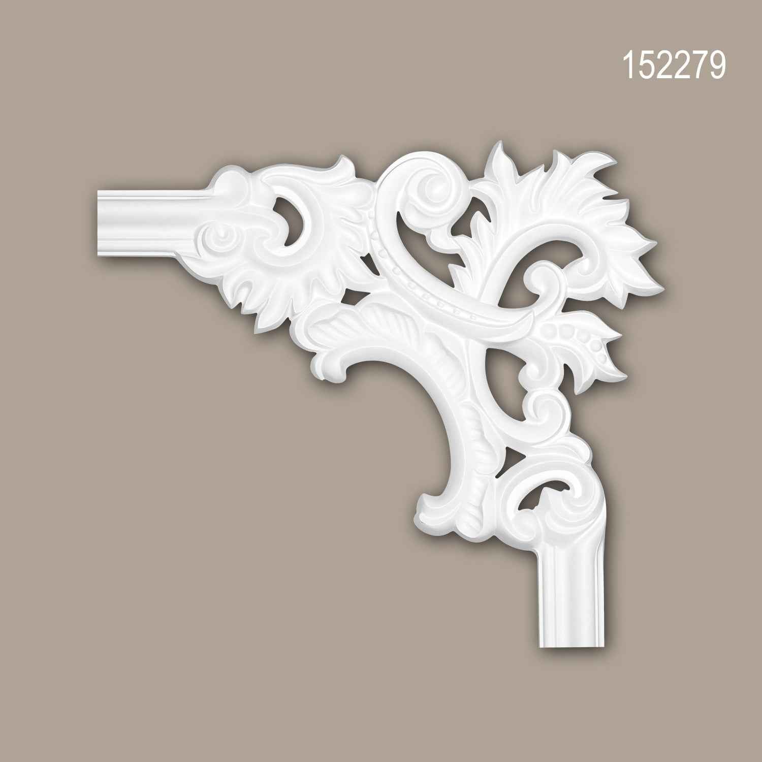 Élément de coin 152279 Profhome Élement décorative style Rococo-Baroque blanc