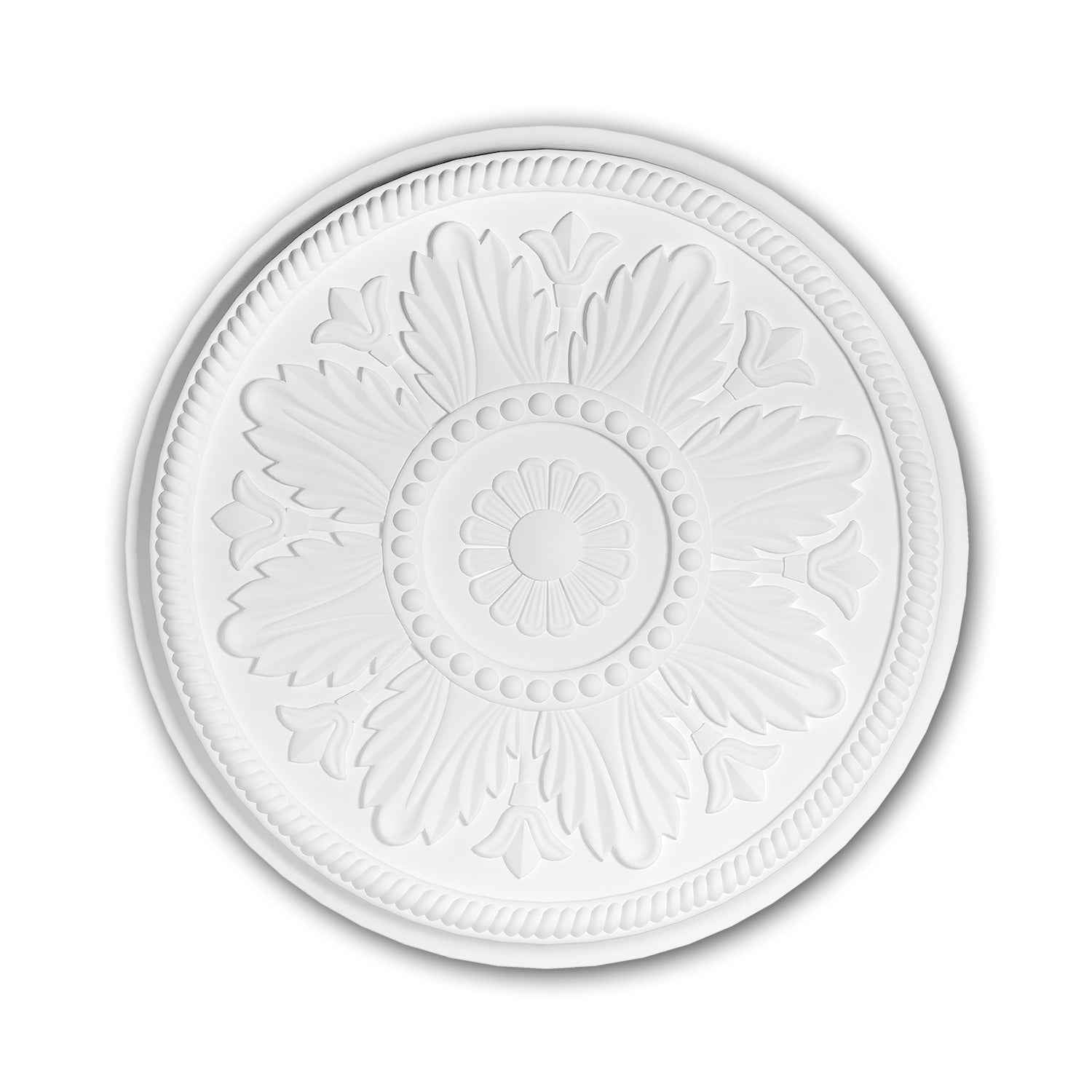 Rosace 156033 Profhome Élement décorative Élement pour plafond style Néo-Classicisme blanc Ø 46 cm